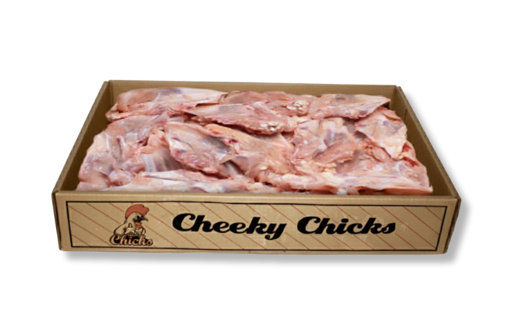 Boxed chicken carcasses from Cheeky Chicks.