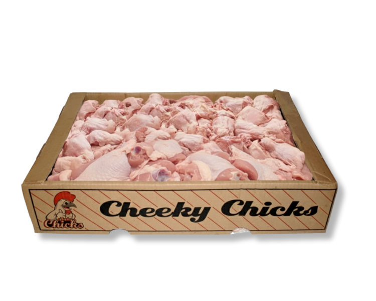 Boxed chicken upper backs from Cheeky Chicks.